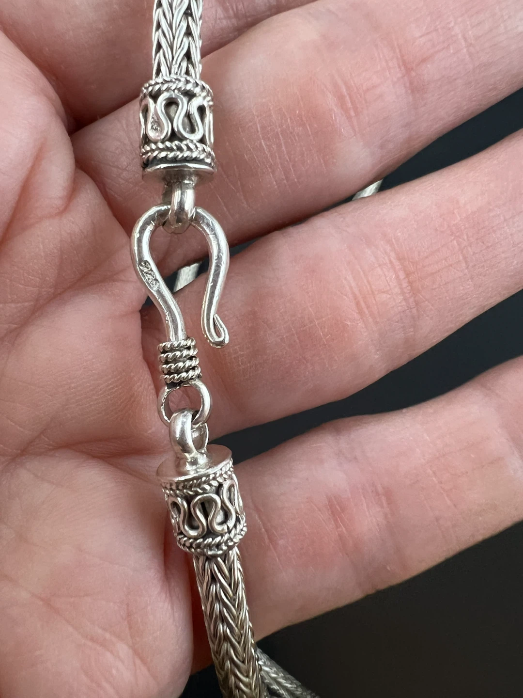 Brand New Solid Sterling Silver Byzantine Style Necklace - photo 2