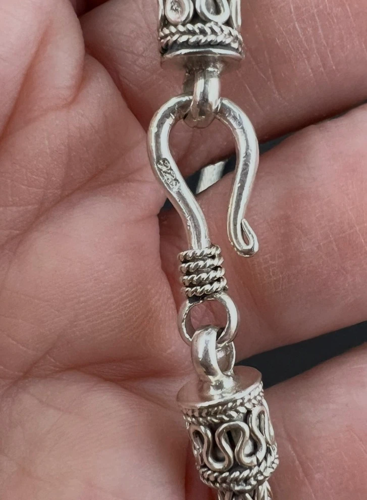Brand New Solid Sterling Silver Byzantine Style Necklace - photo 3