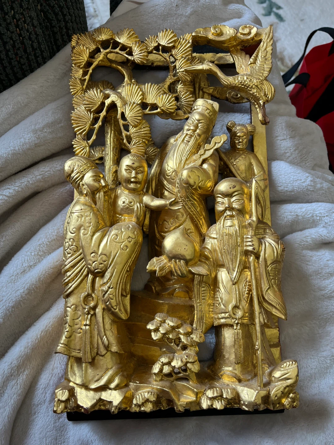 Antique Asian carved plaque