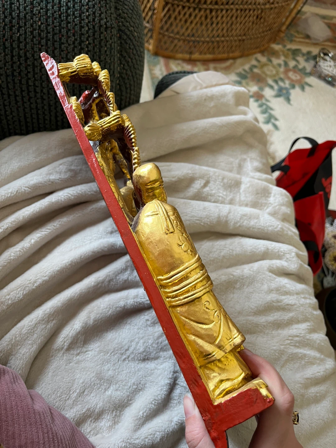 Antique Asian carved plaque - photo 4