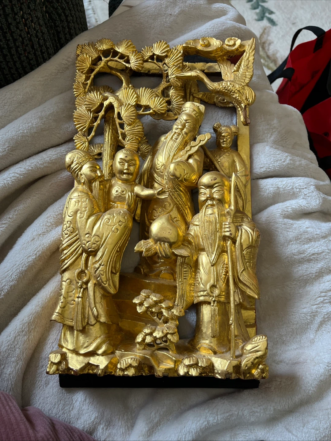 Antique Asian carved plaque - photo 5