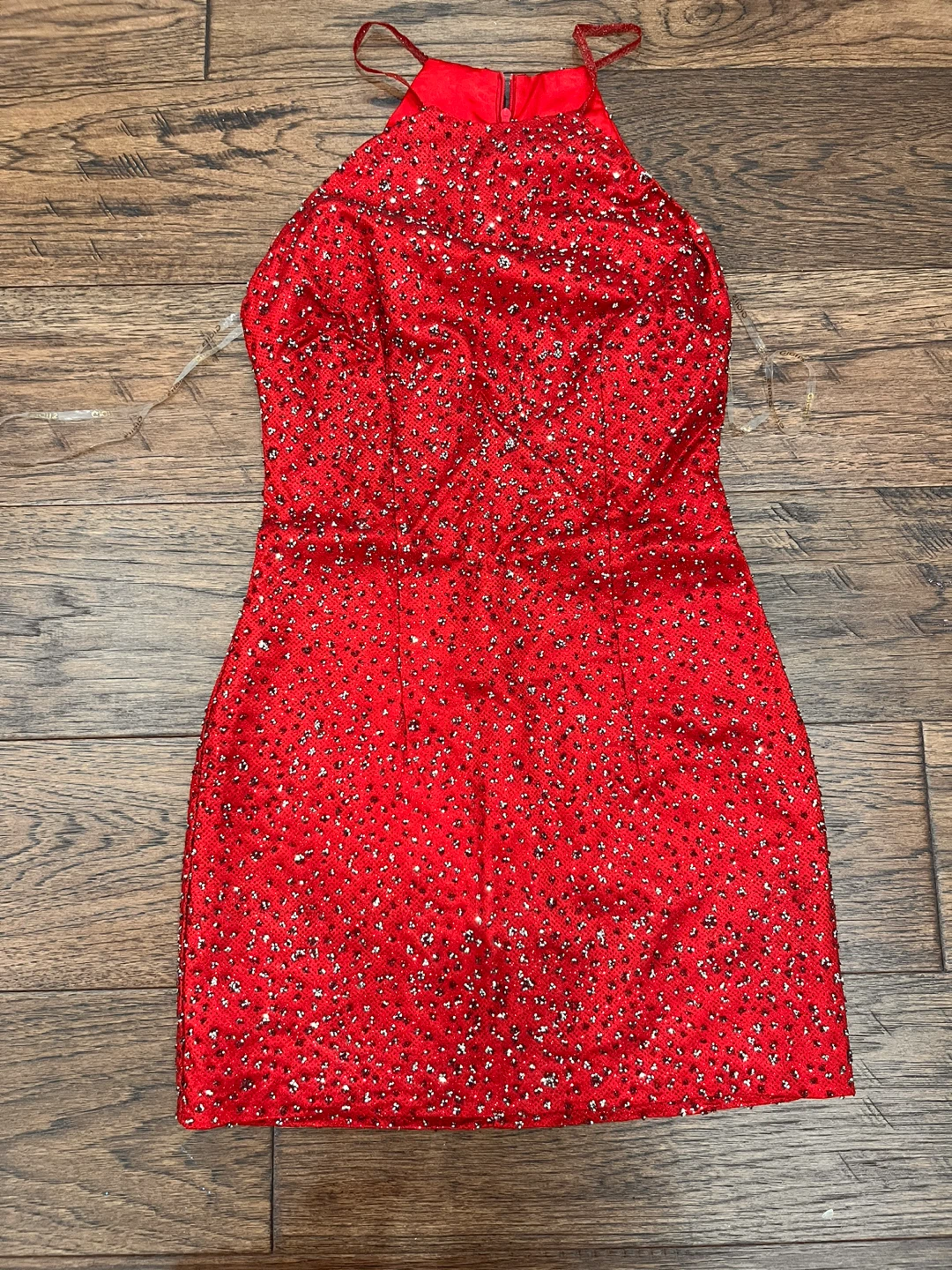 Gigi's Red Sequin Halter Dress