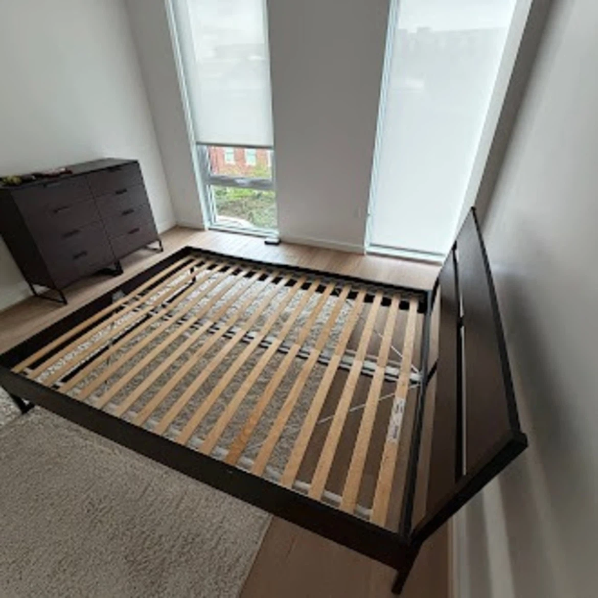 IKEA Sturdy Metal Twin Bed Frame + Mattress - photo 3