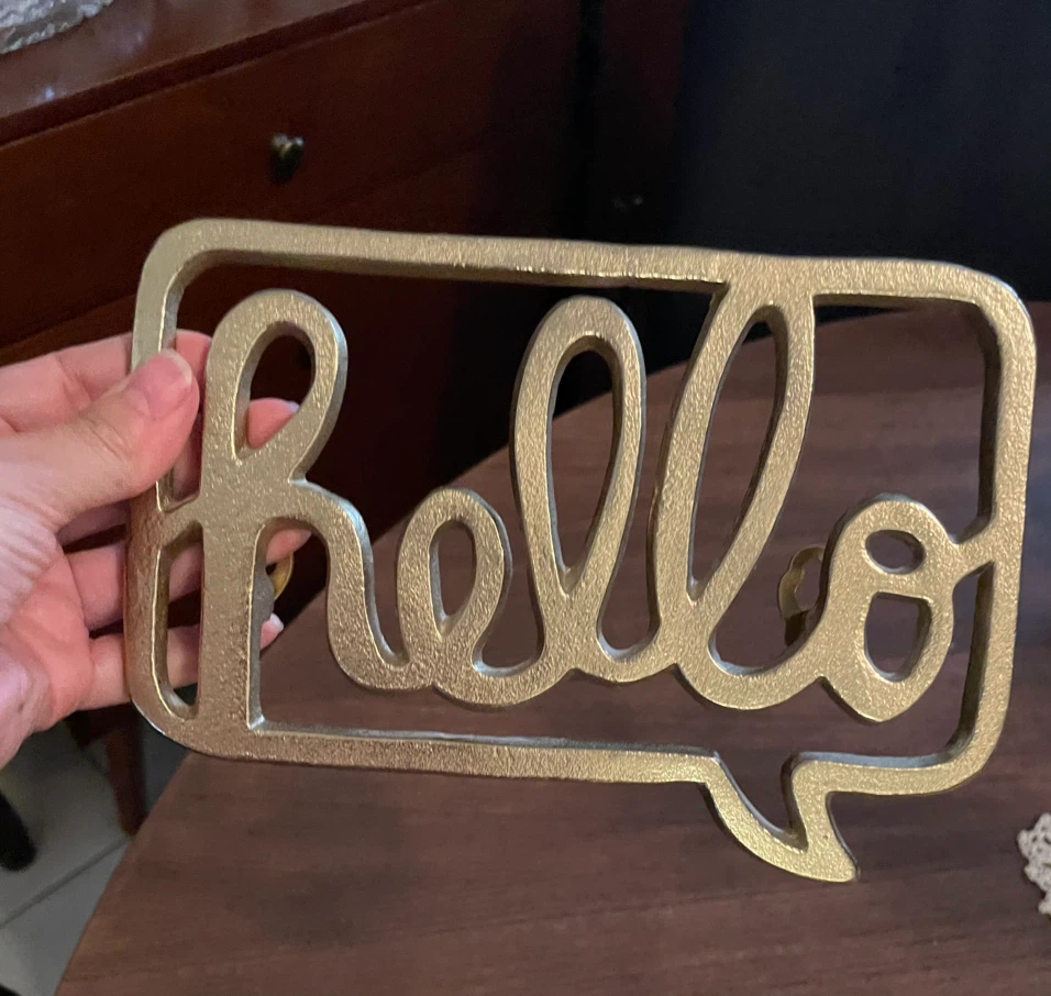 Set of 3 Gold "Hello", "Aloha", "Ciao" Wall Decor Speech Bubbles - photo 2