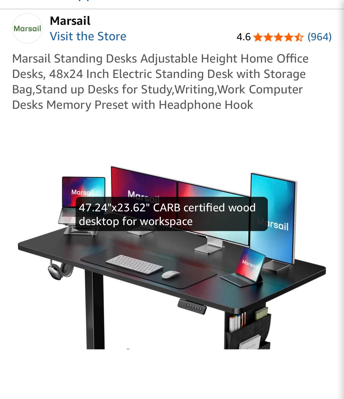 Standing Desk 48x24 Inch - photo 2
