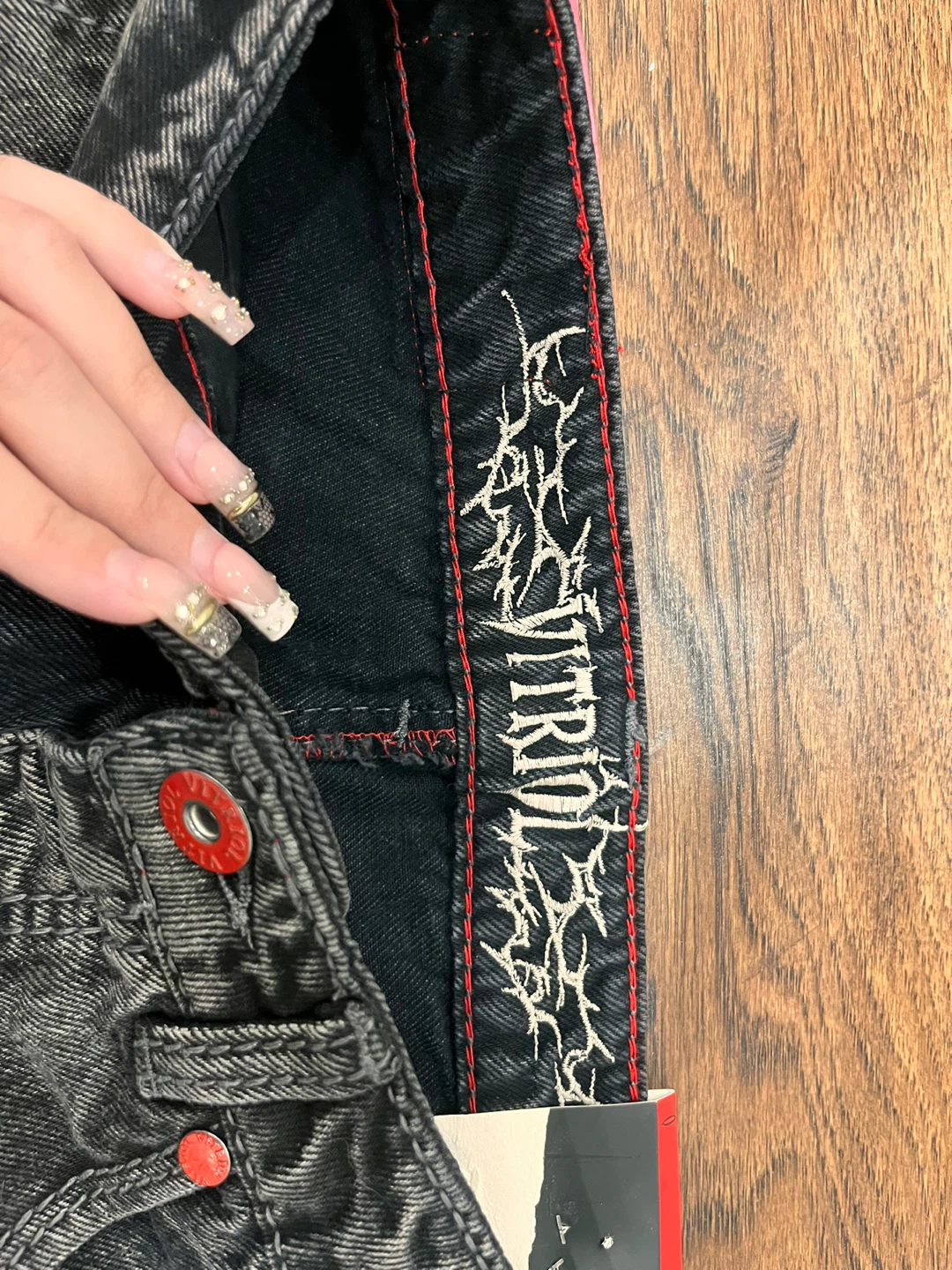 VITRIOL Wide Leg Black Denim Jeans - photo 2