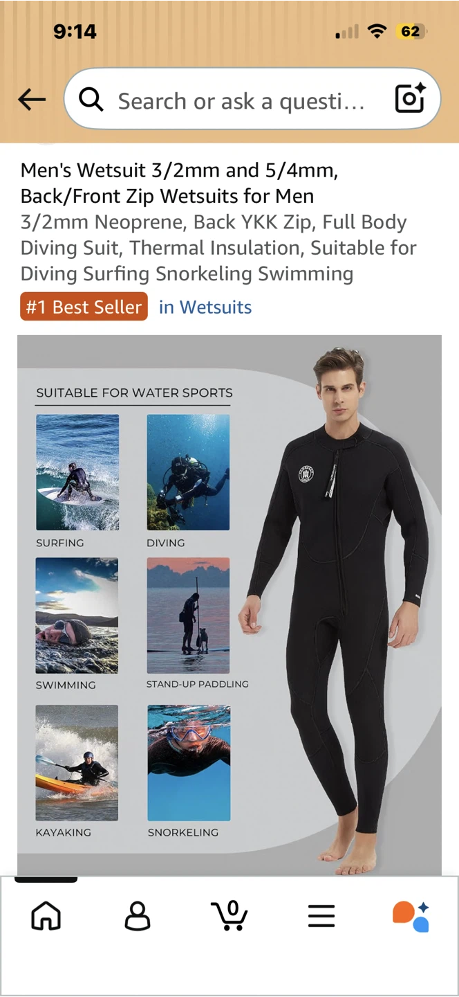 Lemorean Men's 3/2mm Wetsuit - photo 2