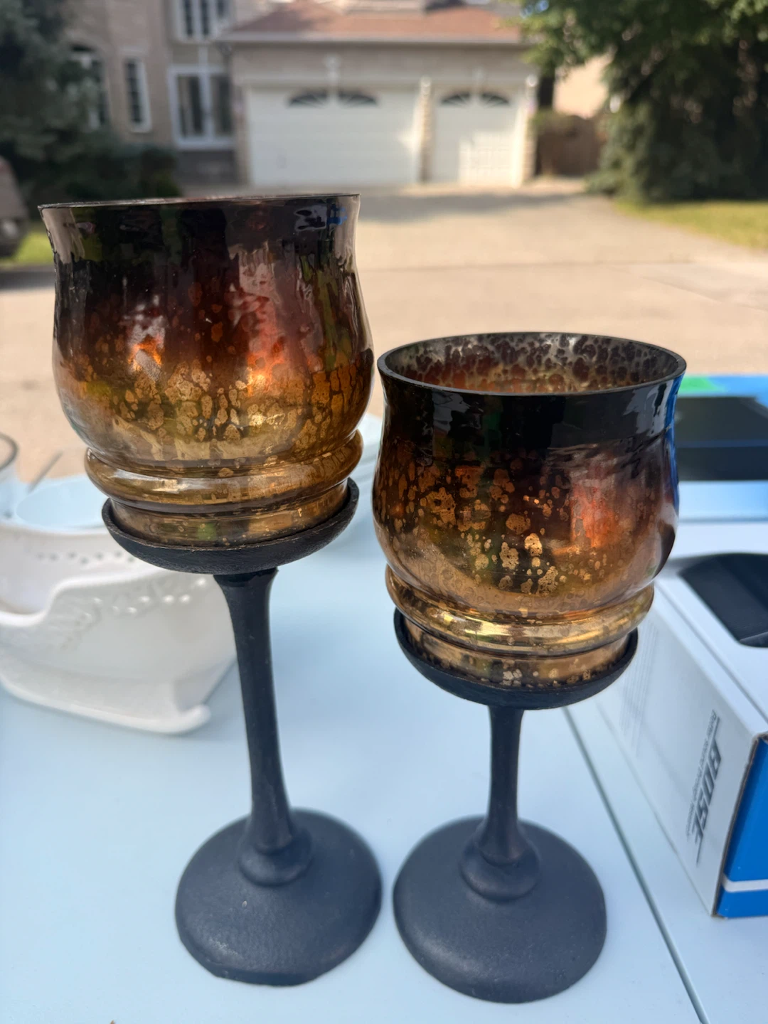 Set of 2 Vintage Style Candle Holders