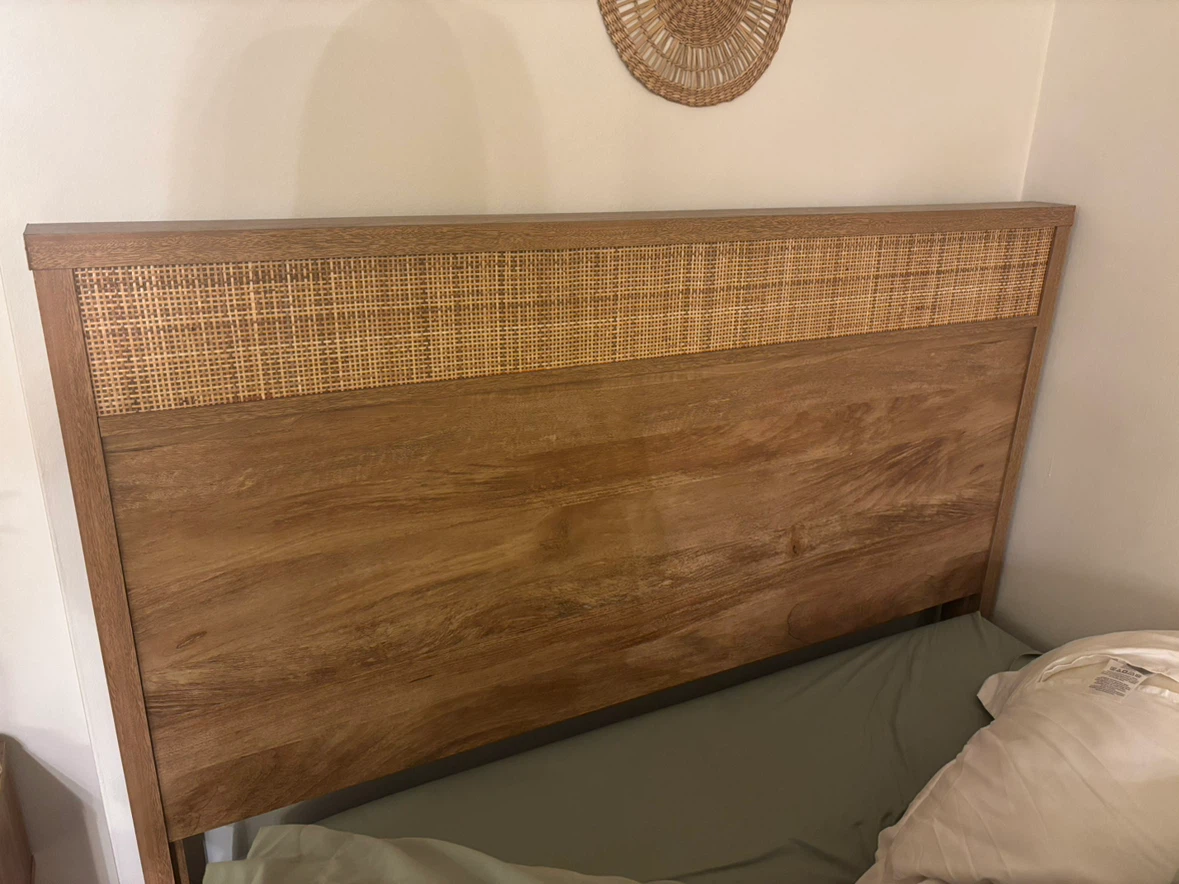 MOVING - Kayden Double Bed Frame with Rattan Headboard - photo 5