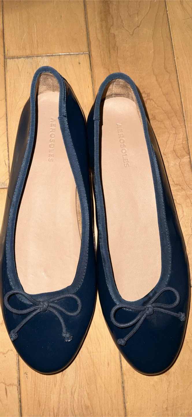 Aerosoles Women's Dark Blue Patent Ballet Flats