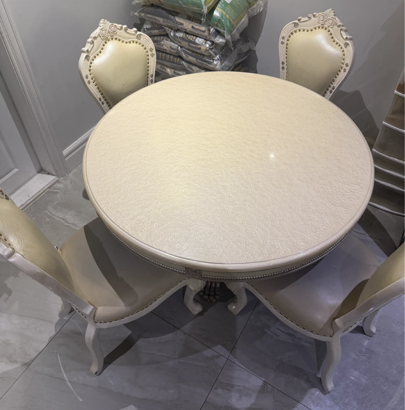 Ornate Dining Table and Chairs Set