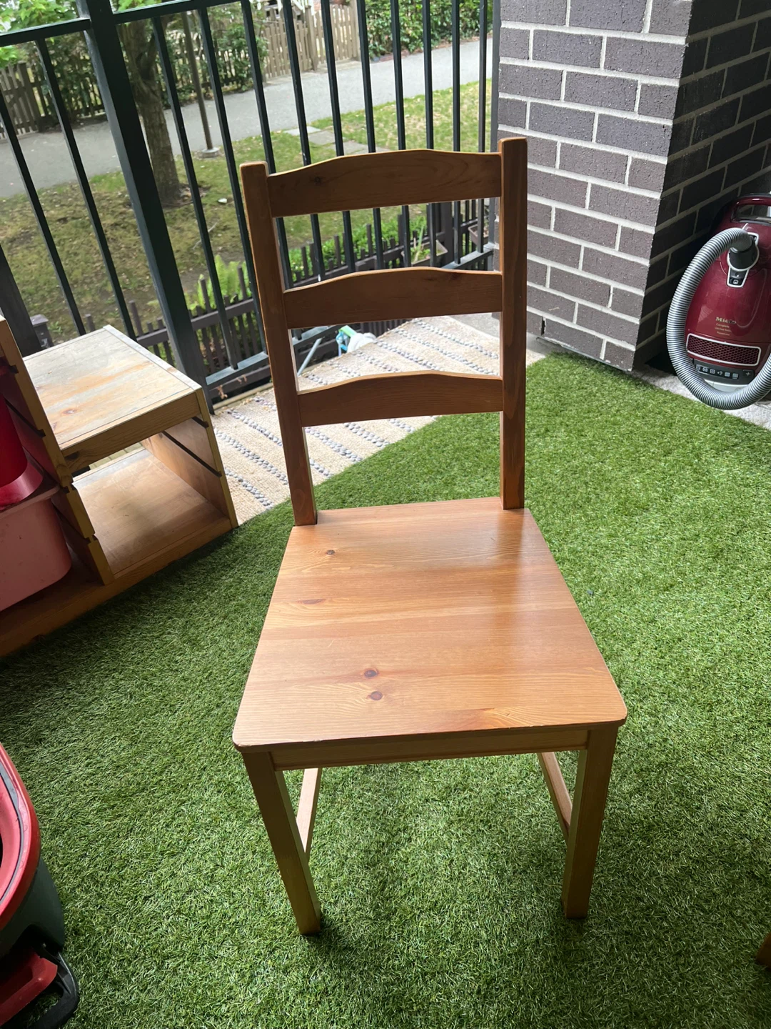 Wooden table + 4 matching chairs