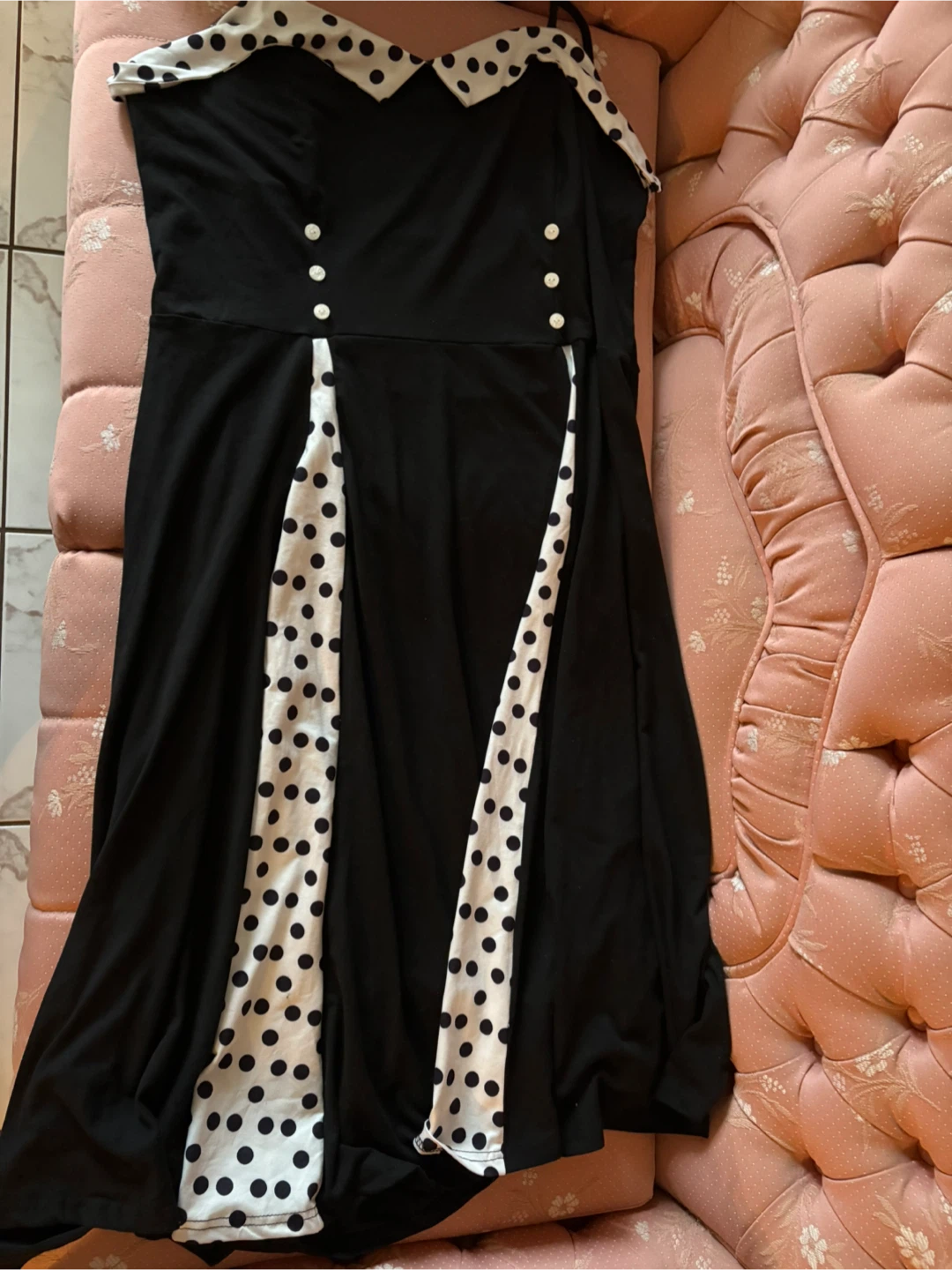 Black and White Polka Dot Dress 2XL