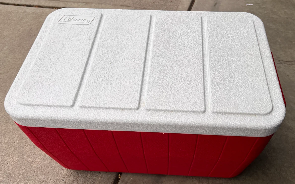 Coleman Red and White Cooler