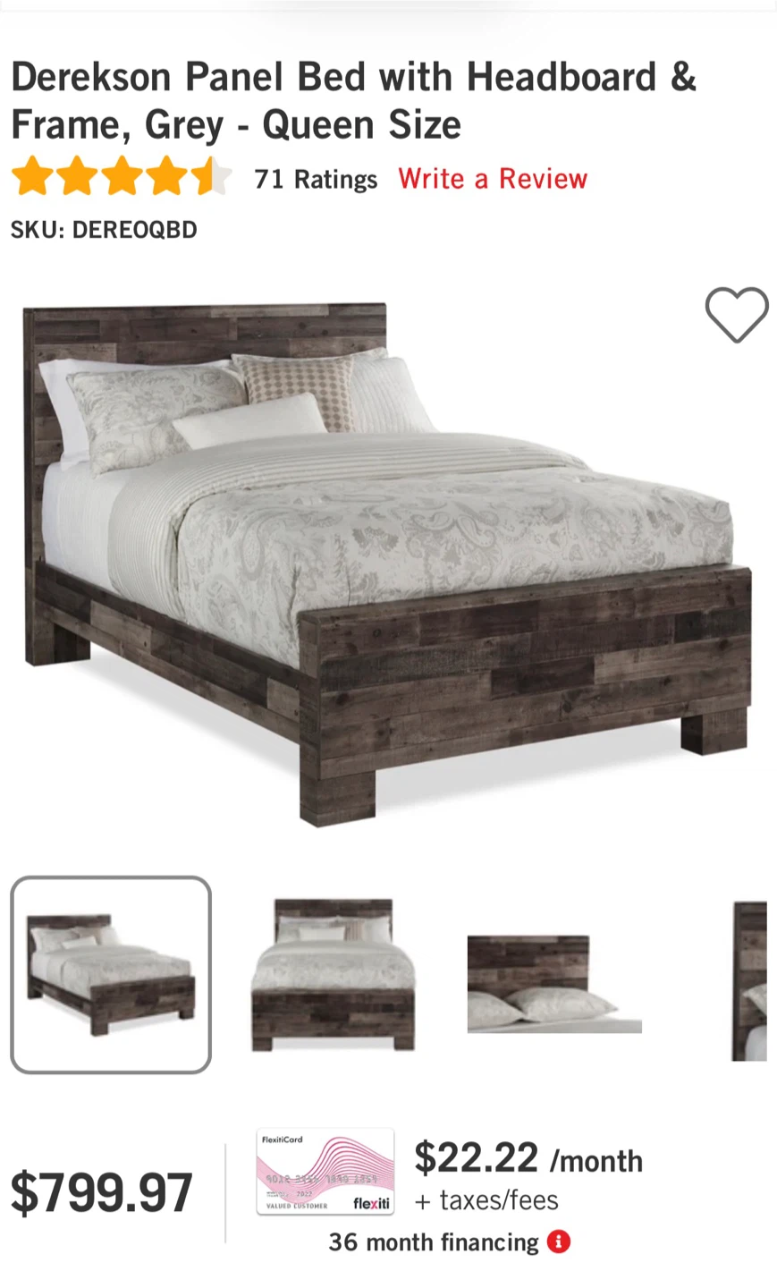 Drekson Panel Bed with Headboard & Frame - Queen Size - photo 2