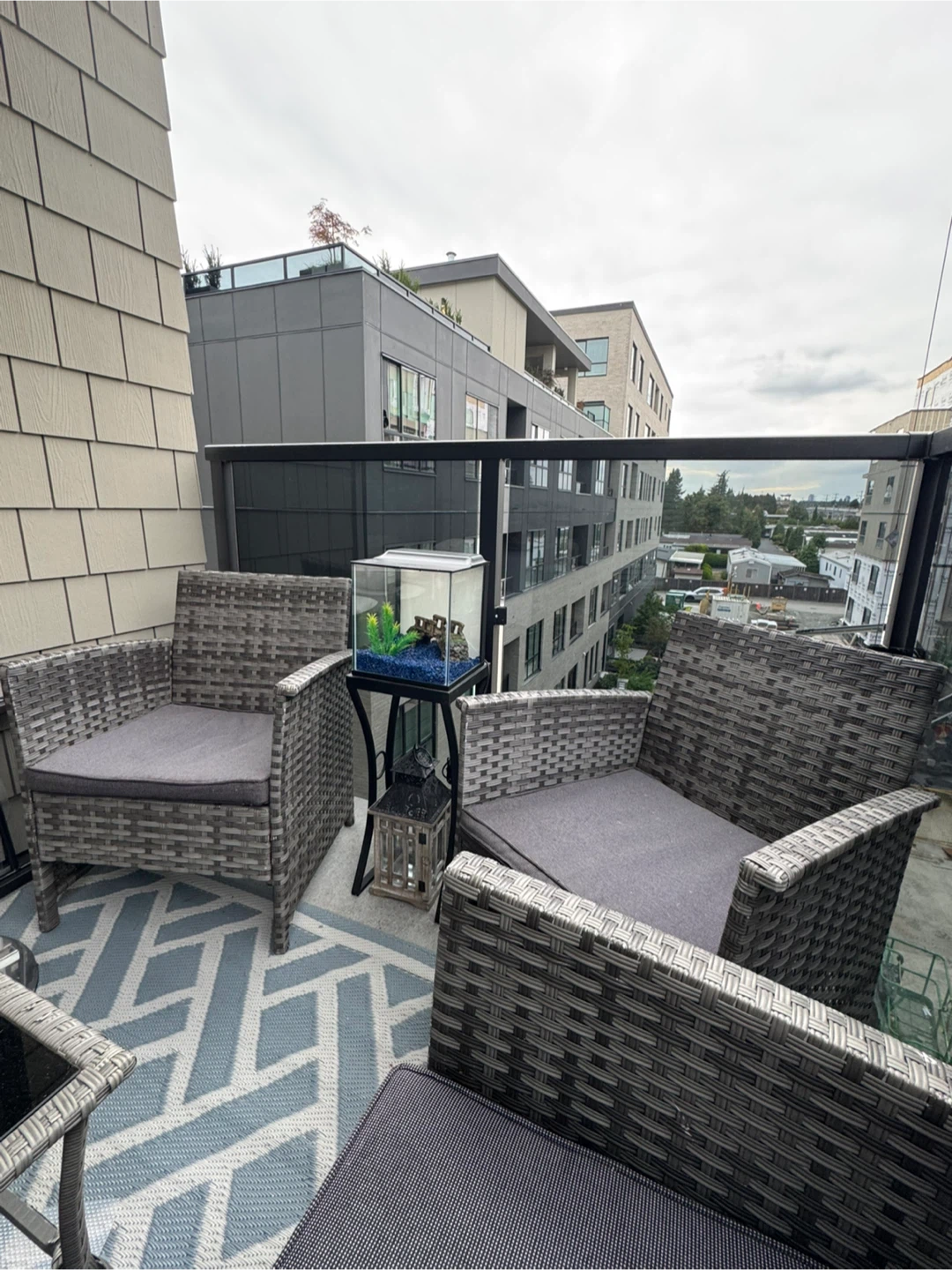 Grey Wicker Patio Set – 4 Pieces
