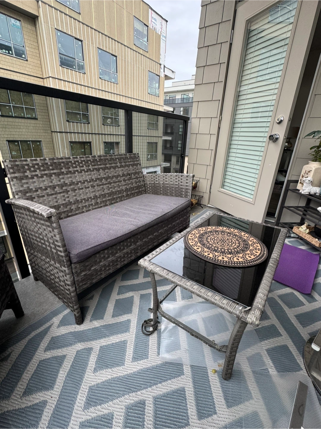 Grey Wicker Patio Set – 4 Pieces - photo 2