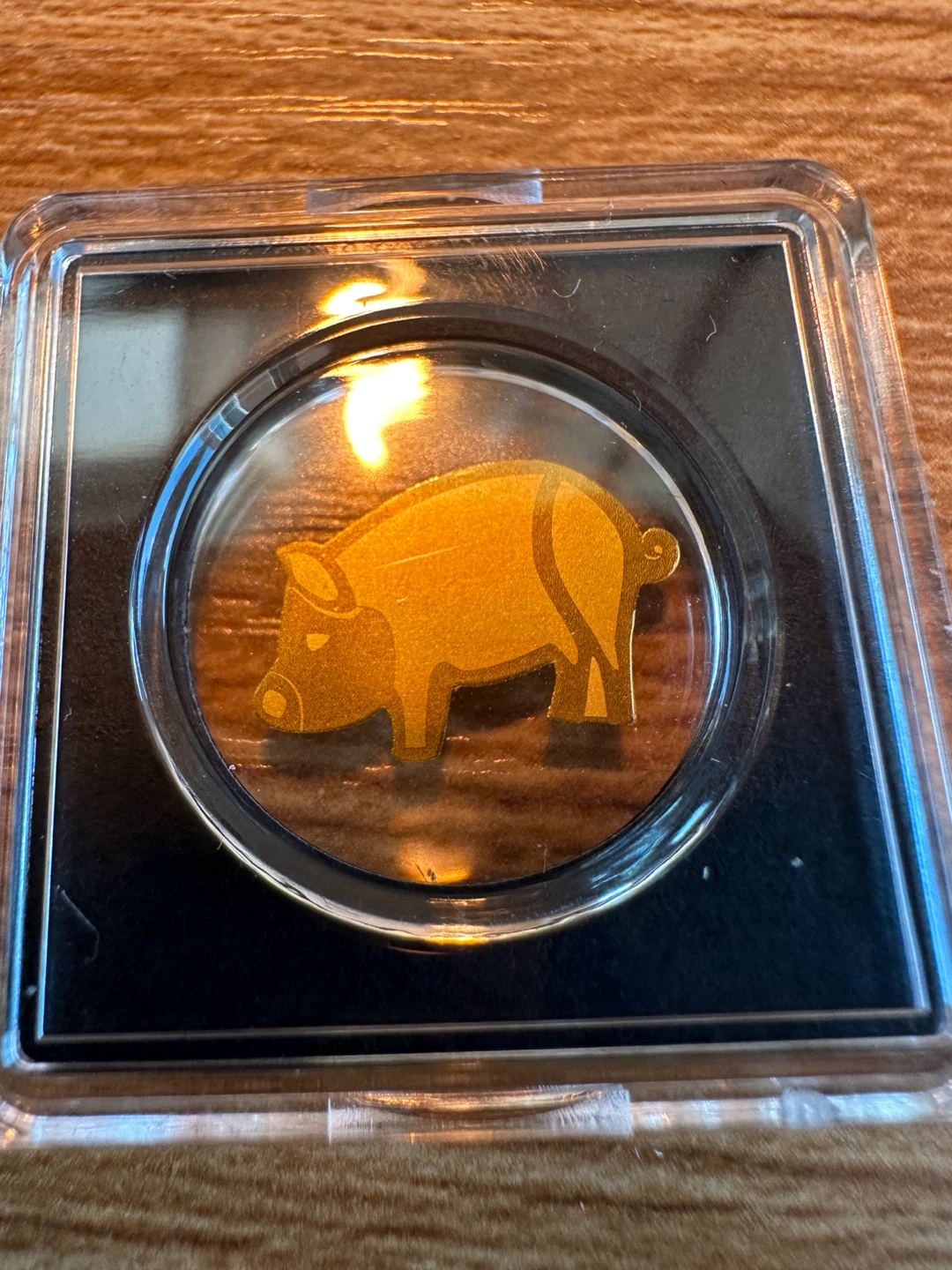 999 Gold Pig Coin with Certificate of Authenticity - photo 3