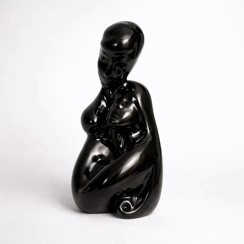 Gloss Black Postmodern Art Deco Sculpture