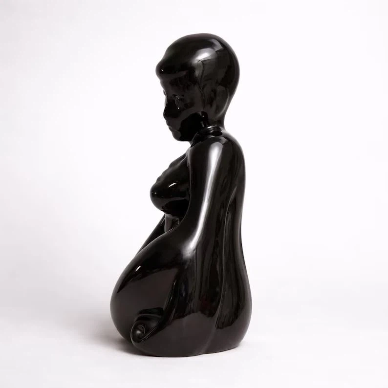 Gloss Black Postmodern Art Deco Sculpture - photo 3