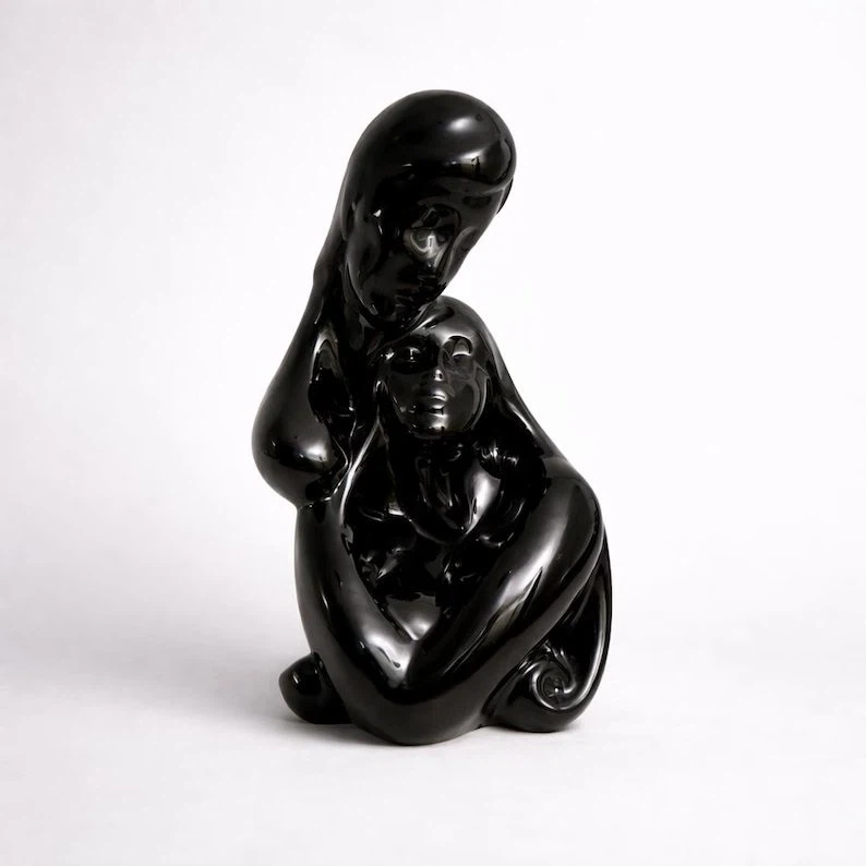 Gloss Black Postmodern Art Deco Sculpture - photo 4