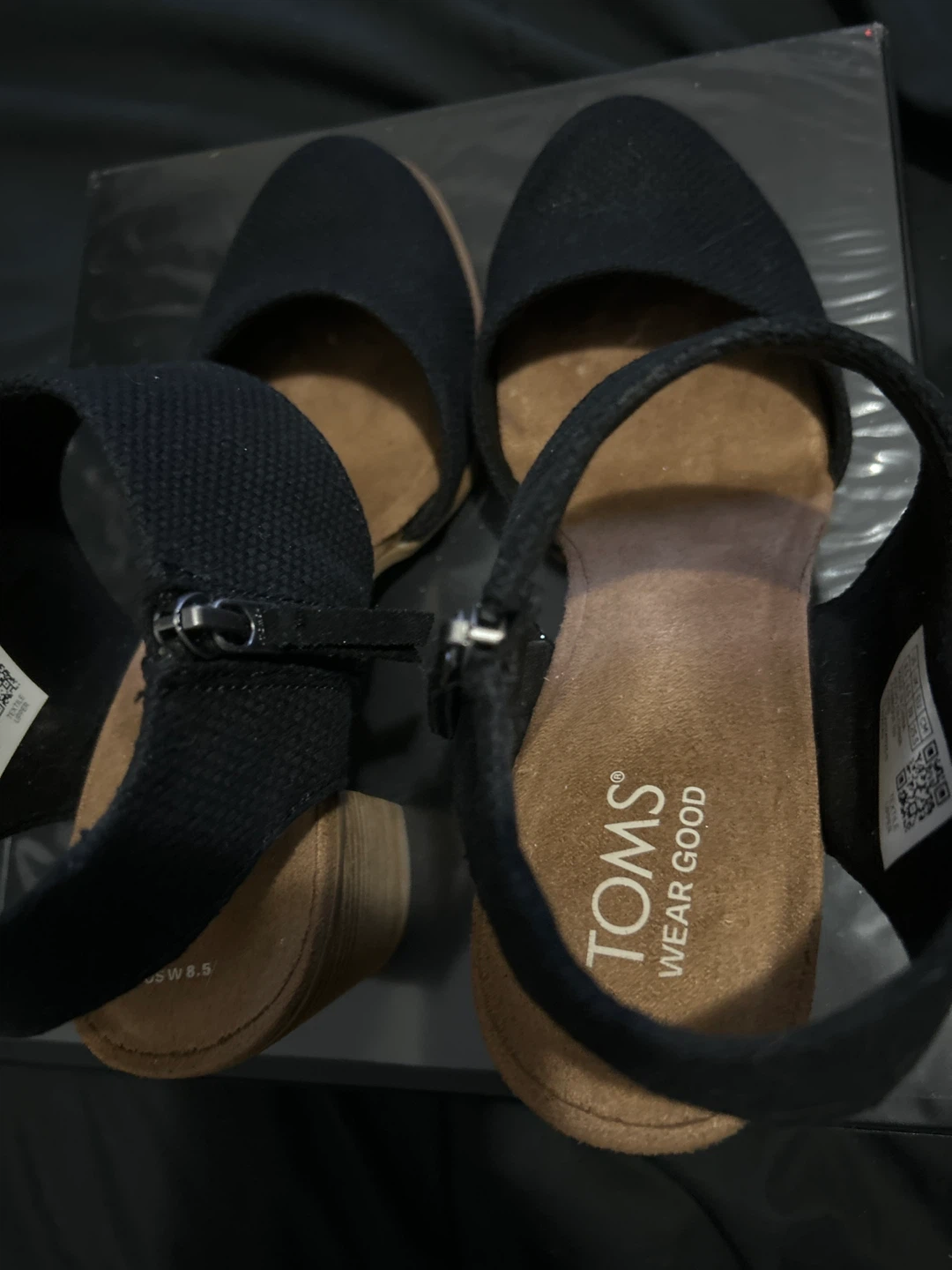TOMS Black Espadrille Wedge Heels - photo 3