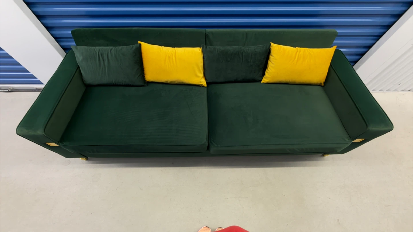 ✨Luxury Velvet Sofa with Gold Accents✨ - photo 4