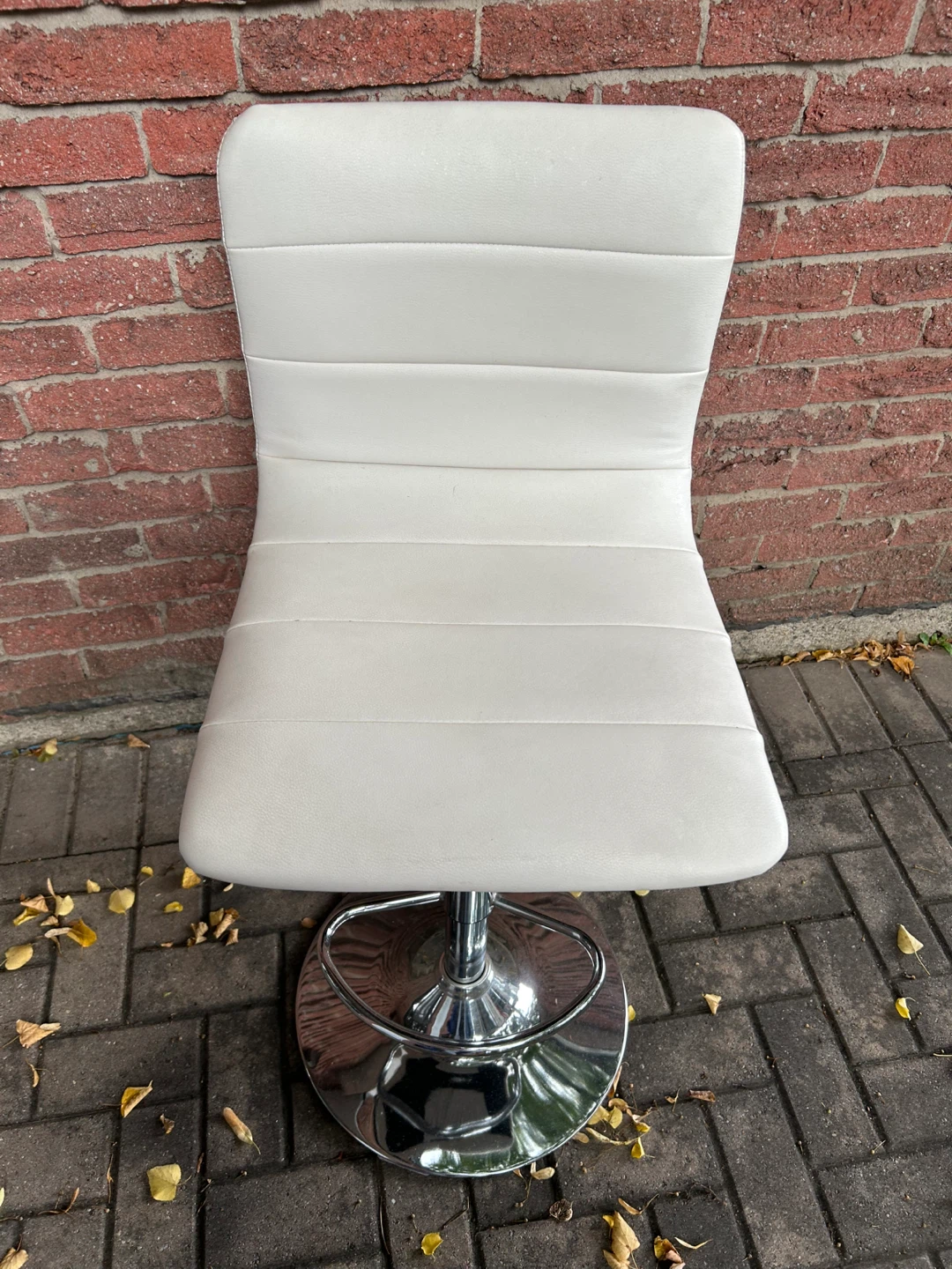 White Adjustable Bar Stool - photo 3
