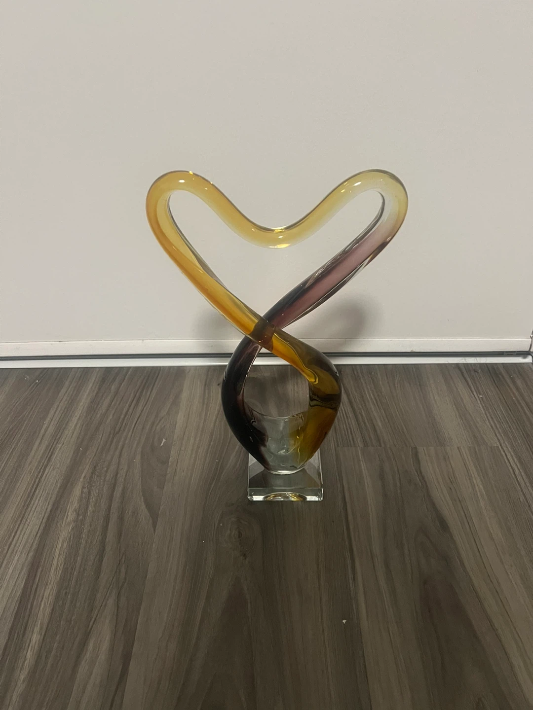 Glass Heart Sculpture