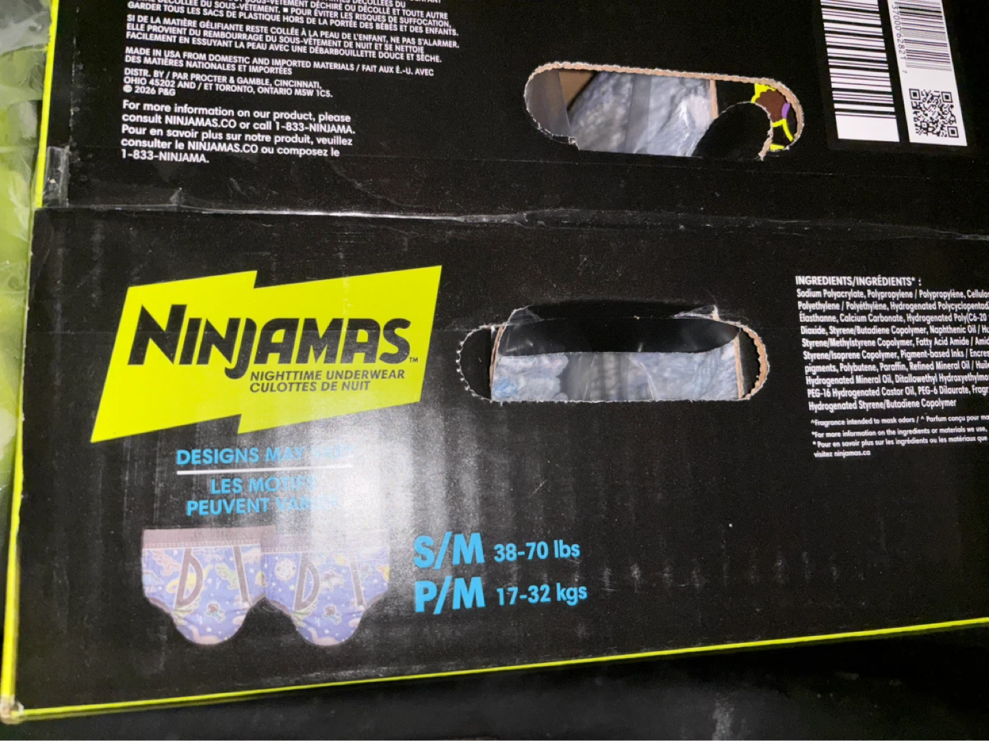 Pampers Ninjamas Boys Bedwetting Underwear S/M 44 Count