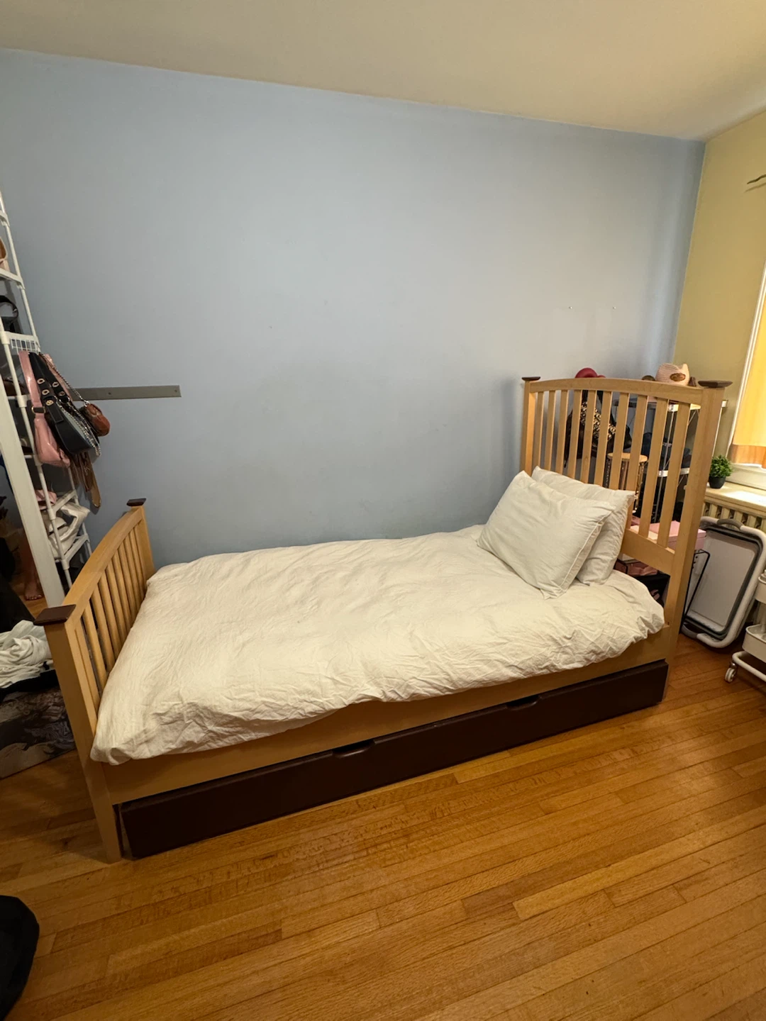 Idomo Twin Bed Frame With Pull-Out Drawer + Mattress