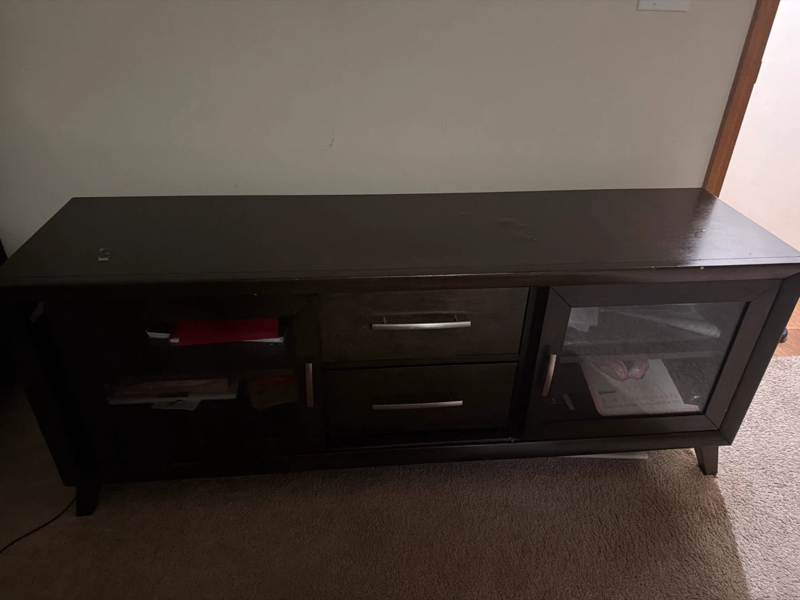 Dark Brown Media Console Stand