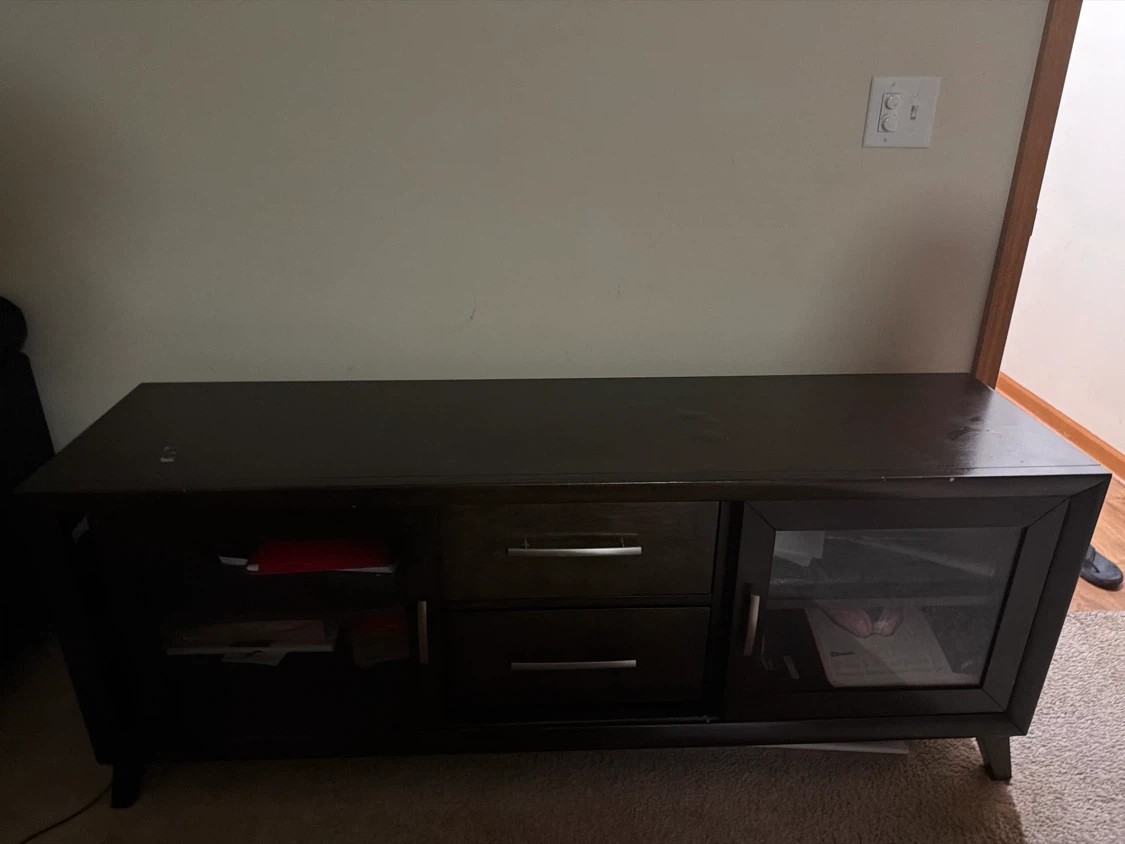 Dark Brown Media Console Stand - photo 2