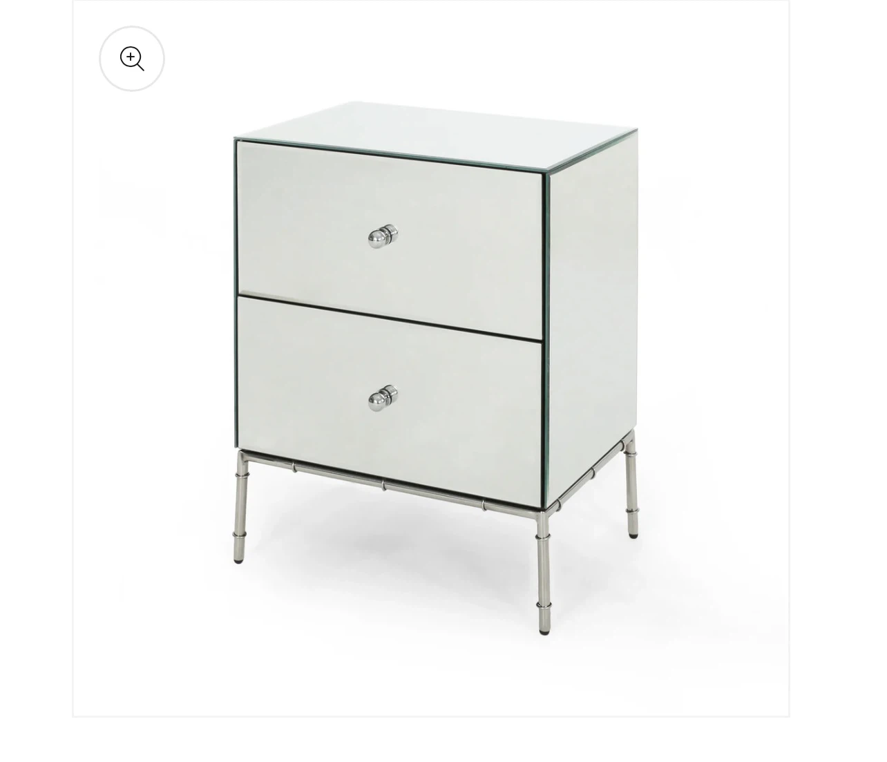 Mirrored 2-Drawer Nightstand Bedside Table - photo 2