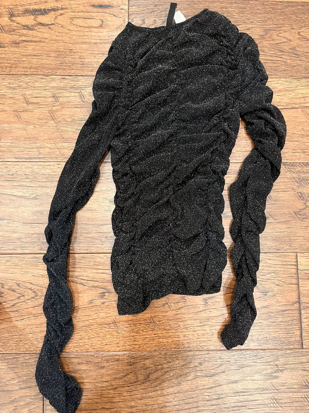 H&M  Black Sparkly Ruched Top