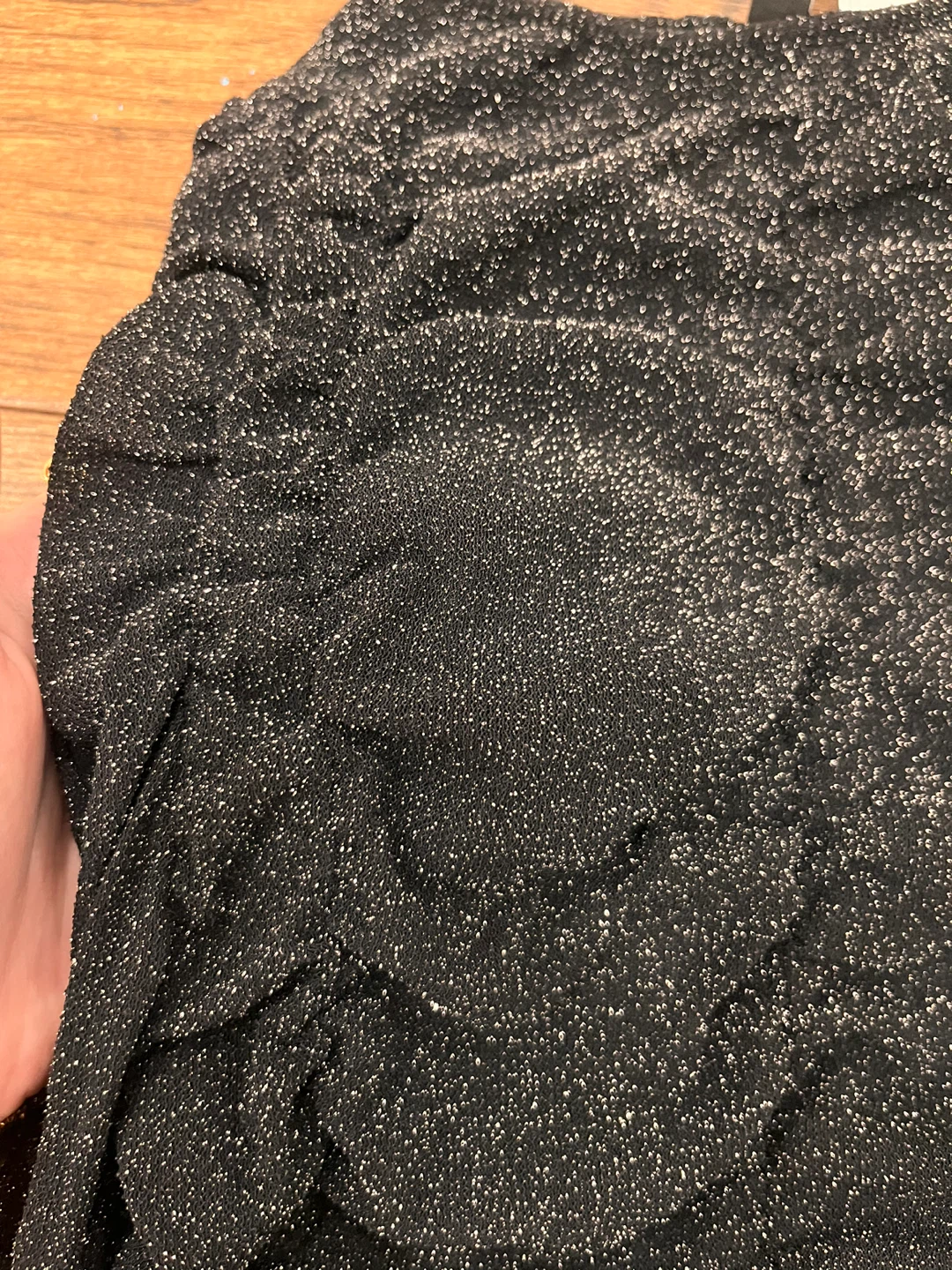 H&M  Black Sparkly Ruched Top - photo 2