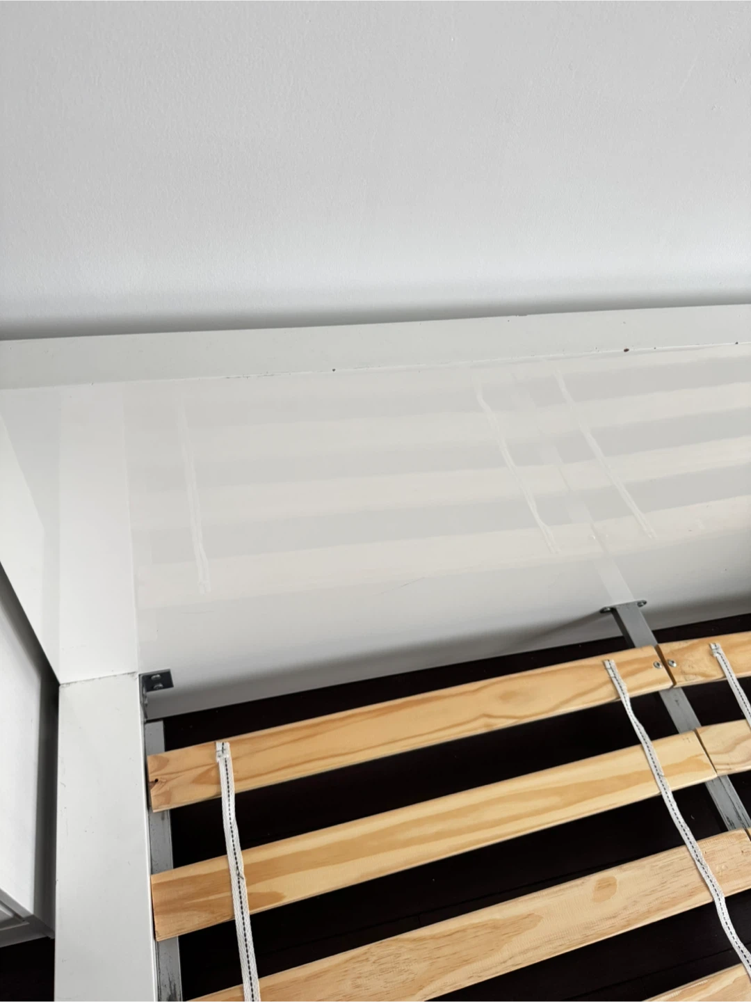 White Queen Bed Frame with Slats - photo 2