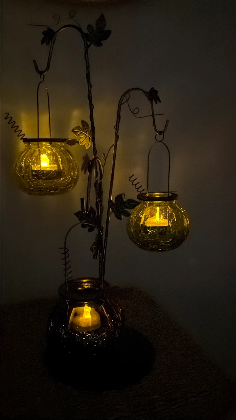 Pier 1 Metal/Glass Autumn Candle Holder - photo 2