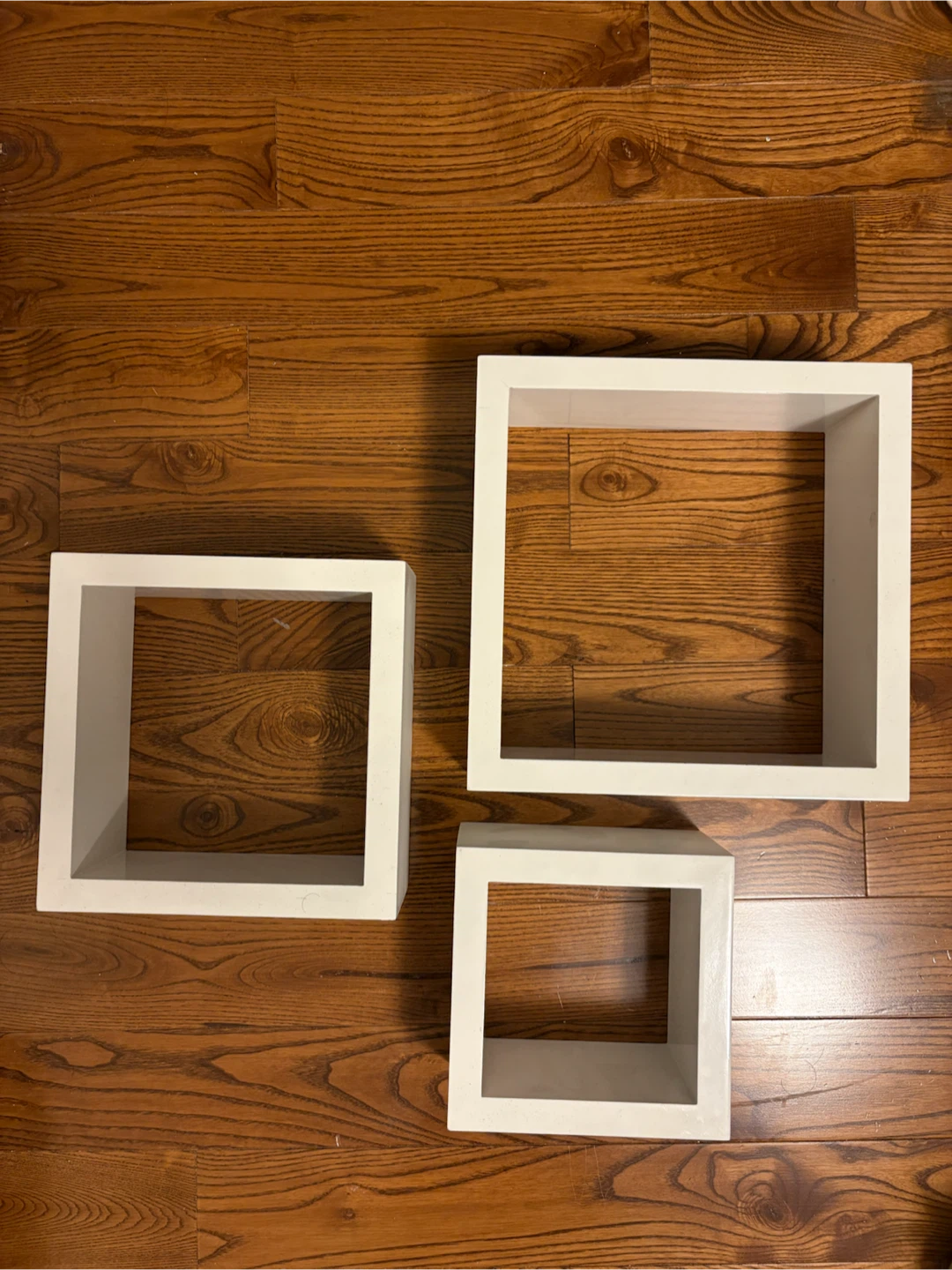 Set of 3 White Cube Shelves
