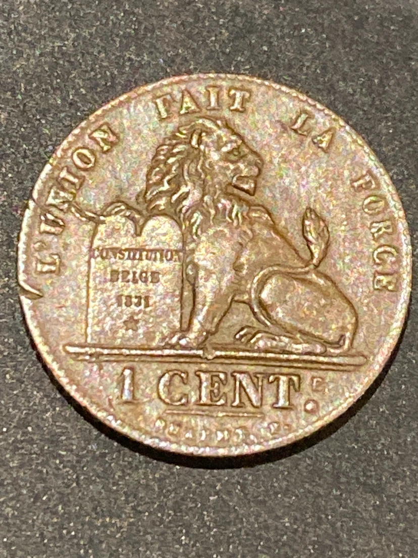 Belgium 1 Cent Coin 1912 Albert I
