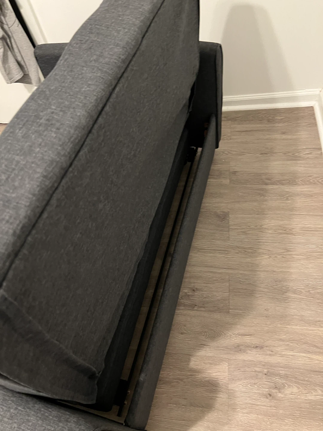 Dark Gray Futon Sofa with Pull-Out Bed - photo 5