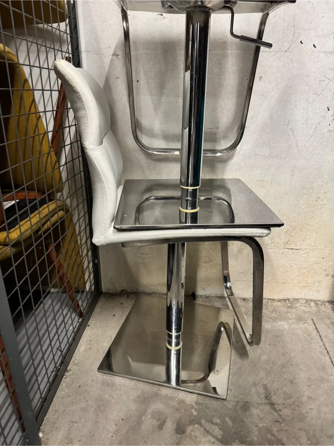 White Adjustable Bar Stool