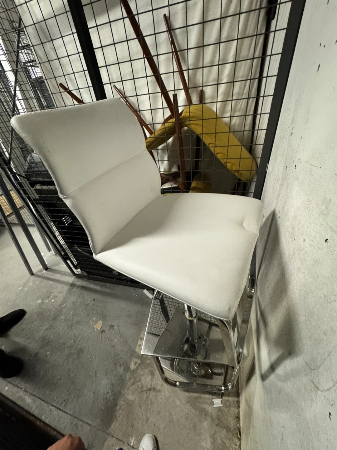 White Adjustable Bar Stool - photo 2