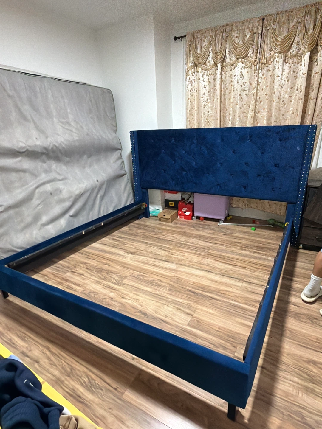 Blue Velvet king Bed Frame