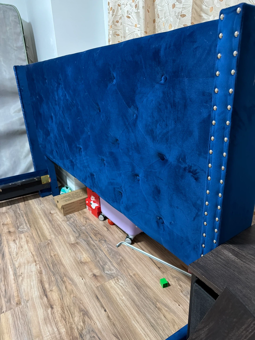 Blue Velvet king Bed Frame - photo 3