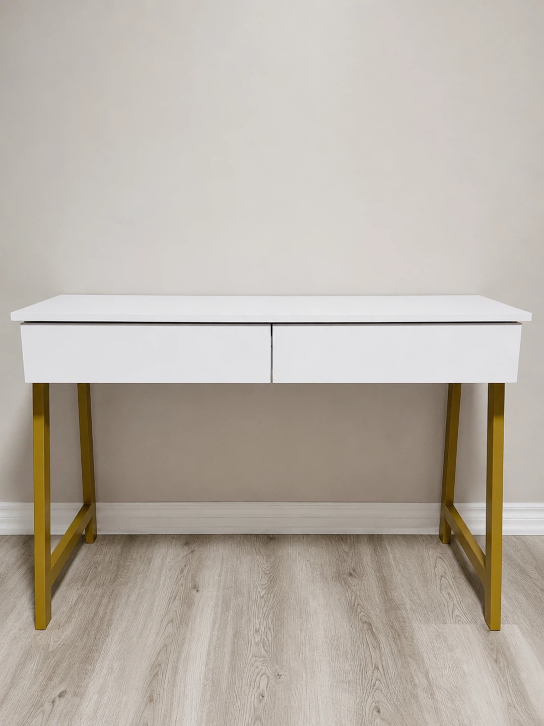 Move out Sale 🔥 White Writing Desk with Gold Legs