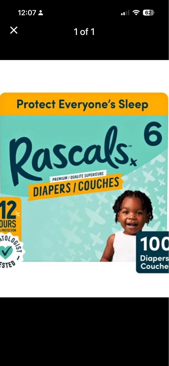 Rascals Premium Diapers - Size 6 - 100 Count - photo 2