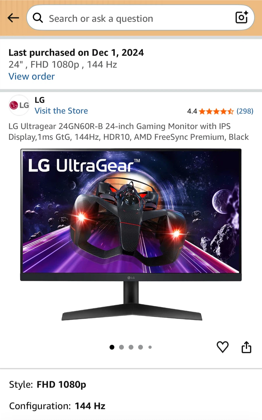 LG Ultragear 24GN60R-B 24-inch Gaming Monitor - photo 2