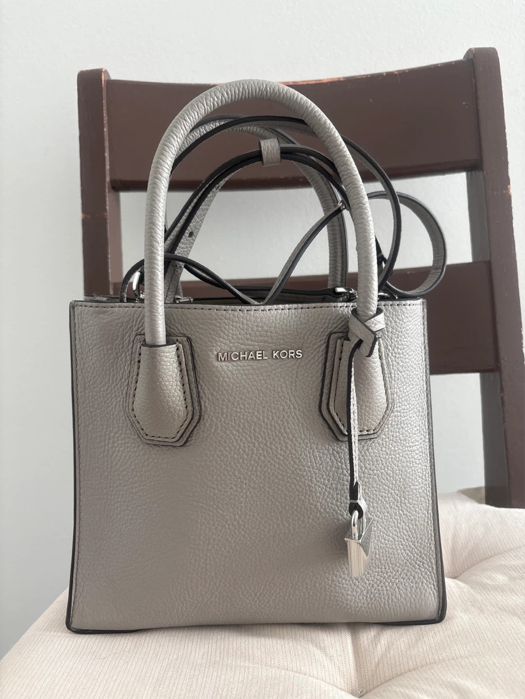 Michael Kors Grey Leather Handbag