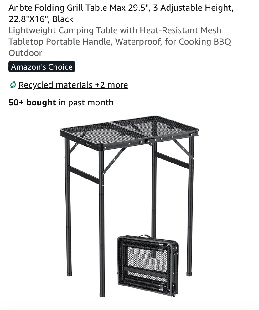 New Anbte Folding Mesh Grill / Camping Table